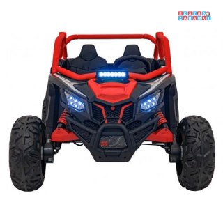 Czerwone SR SUPER 66 buggy na akumulator dwuosobowy - czerwony, 4x75W, 24V/7Ah, pilot, LED, MP3 [KKL-808]