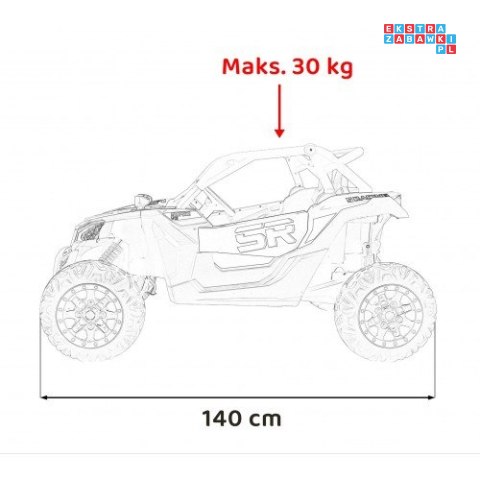 [KKL-808] Buggy SR SUPER 66 dwuosobowy 4x75W 24V/7Ah pilot, LED, MP3 - czerwony