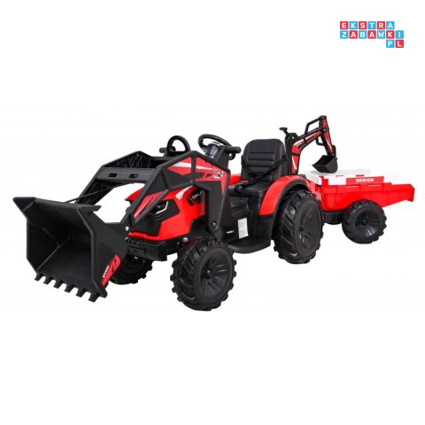 [SX2068] Wielki traktor 720-T z przyczepką i łyżką 2X200W 24V/10Ah ekoskóra pilot pokrowiec MP3