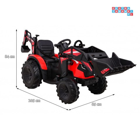 [SX2068] Wielki traktor 720-T z przyczepką i łyżką 2X200W 24V/10Ah ekoskóra pilot pokrowiec MP3