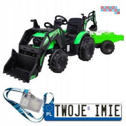 [SX2068] Wielki traktor 720-T z przyczepką i łyżką 2X200W 24V/10Ah ekoskóra pilot pokrowiec MP3