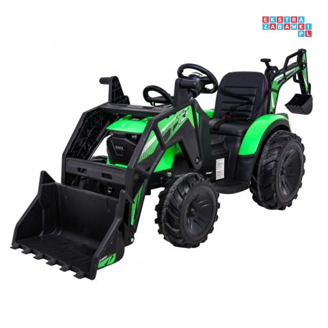 [SX2068] Wielki traktor 720-T z przyczepką i łyżką 2X200W 24V/10Ah ekoskóra pilot pokrowiec MP3