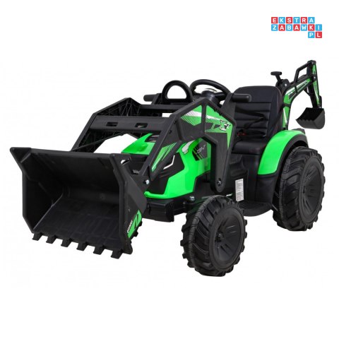 [SX2068] Wielki traktor 720-T z przyczepką i łyżką 2X200W 24V/10Ah ekoskóra pilot pokrowiec MP3