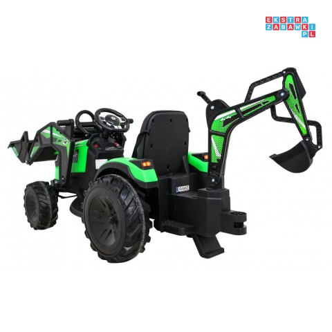 [SX2068] Wielki traktor 720-T z przyczepką i łyżką 2X200W 24V/10Ah ekoskóra pilot pokrowiec MP3