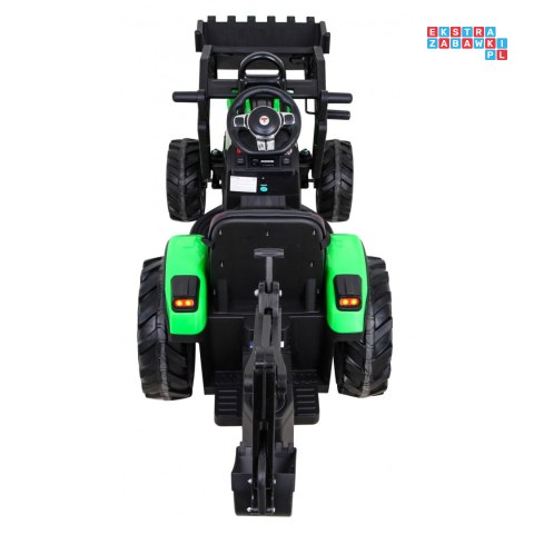 [SX2068] Wielki traktor 720-T z przyczepką i łyżką 2X200W 24V/10Ah ekoskóra pilot pokrowiec MP3