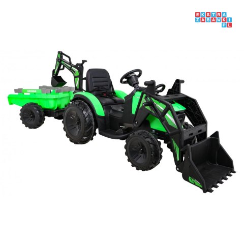 [SX2068] Wielki traktor 720-T z przyczepką i łyżką 2X200W 24V/10Ah ekoskóra pilot pokrowiec MP3
