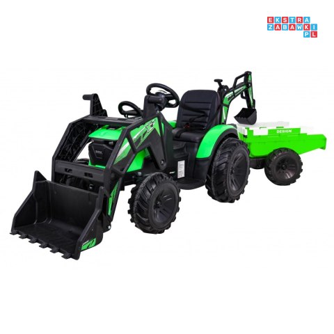 [SX2068] Wielki traktor 720-T z przyczepką i łyżką 2X200W 24V/10Ah ekoskóra pilot pokrowiec MP3