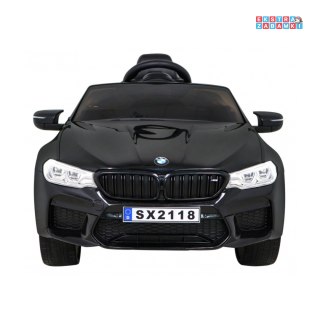 Czarne BMW M5 na akumulator - 24V/7Ah, pilot, siedzenie z PU, LED - [SX2118]