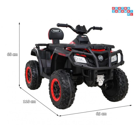 [S615] Quad ATV XT-speed 4x80W 24V/10Ah EVA, pokrowiec, LED, MP3 - czerwony