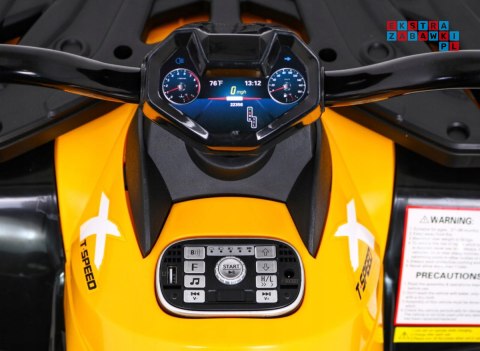 [S615] Quad ATV XT-speed 4x80W 24V/10Ah EVA, pokrowiec, LED, MP3 - żółty