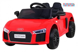 Czerwone Audi R8 na akumulator - 2x35W, 6V/9Ah, pilot, EVA, wolny start, MP3, LED - [HL1818]