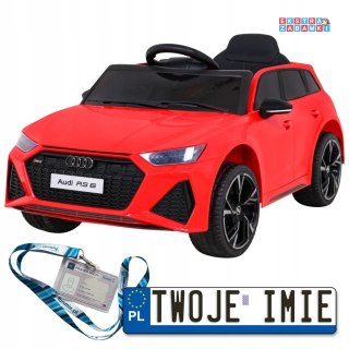 Czerwone Audi RS 6 na akumulator - 2x35W, 12V/7h, pilot, EVA, LED, audio, wolny start - [BRD-2118]