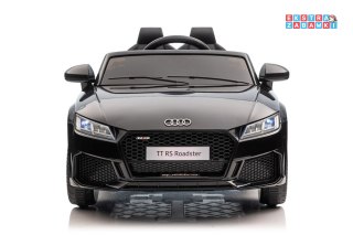 Czarne Audi TT RS Roadster na akumulator - 2x45W, ekoskóra, EVA, LED, MP3