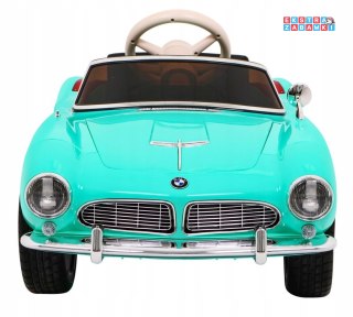 BMW 507 Retro na akumulator - miętowy, 2x35W 12V/7Ah, pilot, audio, LED, ekoskóra, EVA, wolny Start [SX1938]