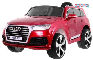 Czerwone Audi Q7 Lift na akumulator - lakier, pilot, EVA, MP3, LED