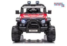 [7477] Terenówka BBH-016 na akumulator 2x45W 12V/7Ah ekoskóra EVA LED MP3 USB Pasy - czerwony