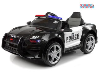 Czarne Auto BBH0007 na akumulator - Ekoskóra, Koła EVA, LED, Wejście MP3, USB