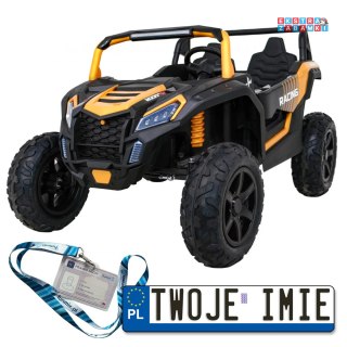 Złoty Buggy ATV strong racing na akumulator - złoty, 180W, 24V/14Ah, pompowane koła, audio, LED [A032-STRONG]