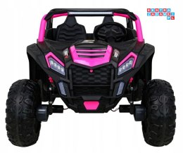 [A032] Buggy ATV Racing dwuosobowy na akumulator 4x200 24V/7Ah pilot MP3 LED - różowy