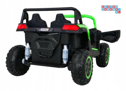 [A032] Buggy ATV Racing dwuosobowy na akumulator 4x200 24V/7Ah pilot MP3 LED - zielony