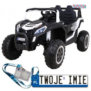Czarne UTV Racing buggy na akumulator 4x4 - czarny, 4x45W, MP3, Pilot, Wolny Start [A036]