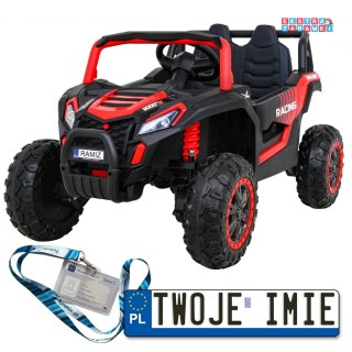 Czerwone Auto Buggy UTV Racing na akumulator 4x4 - czerwony, 4x45W, MP3, Pilot, Wolny Start [A036]