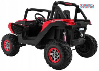 Czerwony SUPERSTAR UTV-MX buggy na akumulator dwuosobowy - czerwony, 4x45W, 12V/14Ah, pilot, pokrowiec, LED, BT [XMX-603]