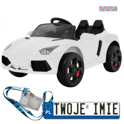 Białe Autko Future na akumulator - 12V/4.5Ah, Wolny Start, EVA, MP3, USB, LED - [BBH-1188]
