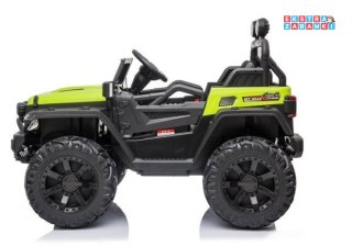 Żółte Auto HC8988 na akumulator - 4x45W, ekoskóra, koła EVA, bluetooth, pasy