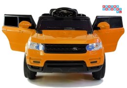 [5732] Auto dla najmłodszych HL1638 na akumulator 2x45W 12V/4.5Ah pilot LED MP3 radio - pomarańczowy