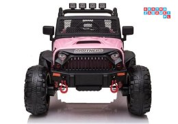 [7487] Auto JC666 na akumulator 2x200W 24V/7Ah ekoskóra EVA MP3 bluetooth - różowy