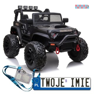 Czarne Auto JC666 buggy na akumulator 4x4 - czarny, 2x200W, ekoskóra, EVA, MP3, bluetooth [6510]
