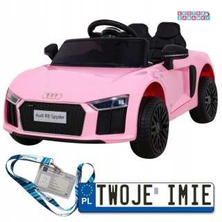 Różowe Audi R8 na akumulator - pilot, EVA, wolny start, MP3, LED