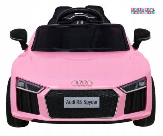 Audi R8 na akumulator - różowy, 2x35W 6V/9Ah, pilot, EVA, wolny start, MP3, LED [HL1818]
