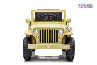 Khaki Wojskowe auto terenowe JH-103 na akumulator - 4x45W, 12V/7Ah, Ekoskóra, EVA, LED - [14973]