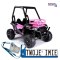 [7471] Auto terenowe buggy JS360-1 na akumulator 2x200W 24V/7Ah Ekoskóra Koła EVA LED MP3 Pasy - różowy