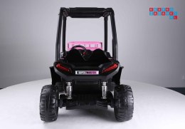 [7471] Auto terenowe buggy JS360-1 na akumulator 2x200W 24V/7Ah Ekoskóra Koła EVA LED MP3 Pasy - różowy