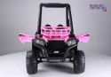 [7471] Auto terenowe buggy JS360-1 na akumulator 2x200W 24V/7Ah Ekoskóra Koła EVA LED MP3 Pasy - różowy