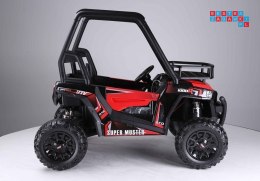 [7469] Auto terenowe buggy JS360-1 na akumulator 2x200W 24V/7Ah Ekoskóra Koła EVA LED MP3 Pasy - czerwony