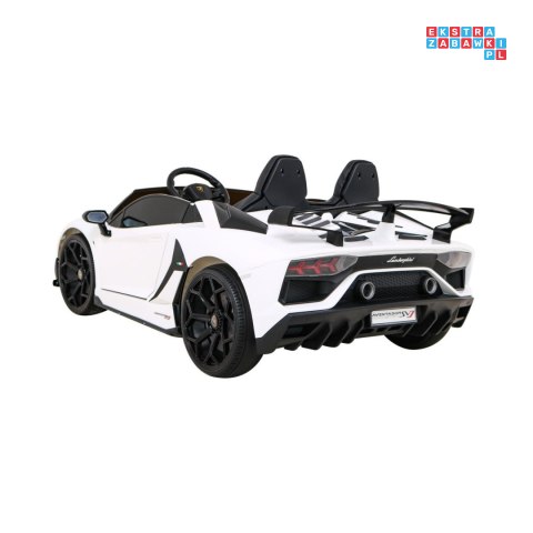 [SX2028] Lamborghini SVJ DRIFT 24V/7Ah z funkcją drift LED, koła EVA, pilot - biały