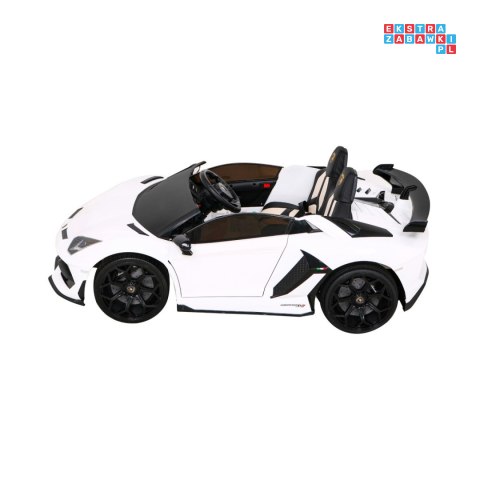 [SX2028] Lamborghini SVJ DRIFT 24V/7Ah z funkcją drift LED, koła EVA, pilot - biały