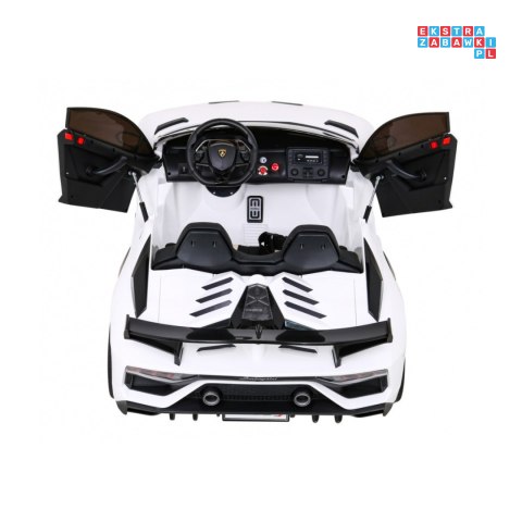 [SX2028] Lamborghini SVJ DRIFT 24V/7Ah z funkcją drift LED, koła EVA, pilot - biały