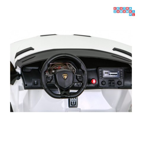 [SX2028] Lamborghini SVJ DRIFT 24V/7Ah z funkcją drift LED, koła EVA, pilot - biały