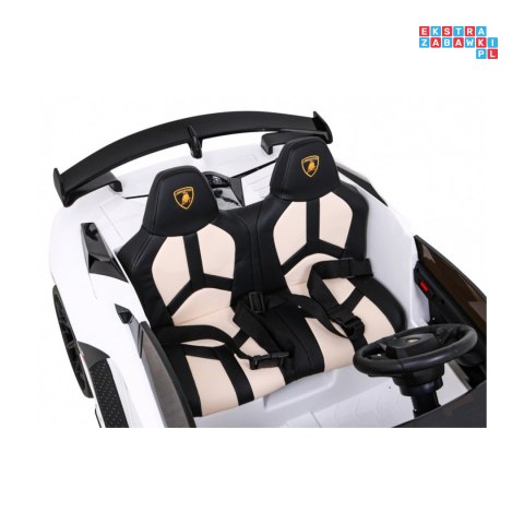 [SX2028] Lamborghini SVJ DRIFT 24V/7Ah z funkcją drift LED, koła EVA, pilot - biały