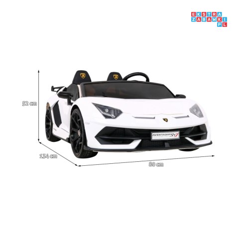 [SX2028] Lamborghini SVJ DRIFT 24V/7Ah z funkcją drift LED, koła EVA, pilot - biały