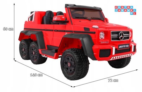 Auto Mercedes G63 6x6 dla dzieci + 2 Pedały gazu + Regulacja siedzenia + Audio LED + Bagażnik + Kufer dla rodzica