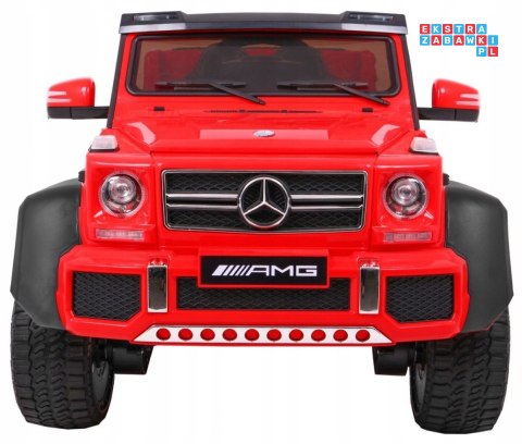 Auto Mercedes G63 6x6 dla dzieci + 2 Pedały gazu + Regulacja siedzenia + Audio LED + Bagażnik + Kufer dla rodzica