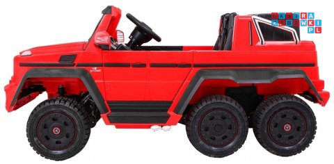 Auto Mercedes G63 6x6 dla dzieci + 2 Pedały gazu + Regulacja siedzenia + Audio LED + Bagażnik + Kufer dla rodzica