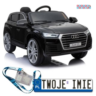 Czarne Audi Q5 na akumulator - 2x45W, Ekoskóra, EVA, LED