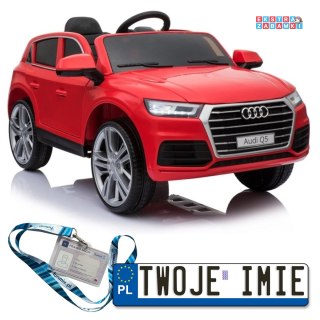 Czerwone Audi Q5 na akumulator - 2x45W, Ekoskóra, EVA, LED
